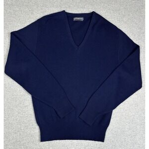 Vintage Puritan Sweater Mens XL Navy V Neck Knit Orlon Acrylic Made USA 80s 90s